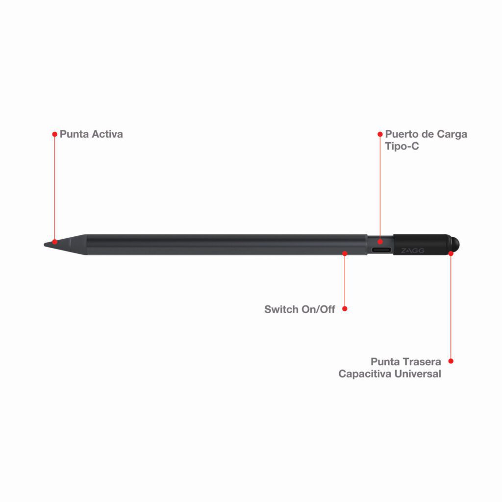 Pencil Zagg Universal Stylus - Negro/Gris