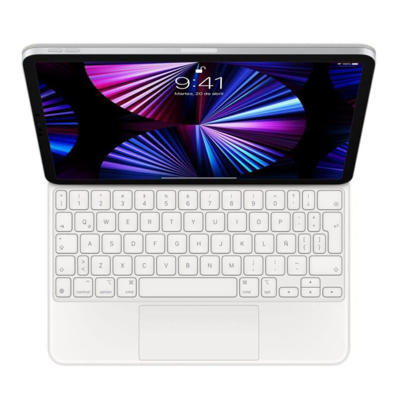apple magic keyboard para ipad pro de 11 (1/2/3 gen) e ipad air (4/5 gen) en español blanco