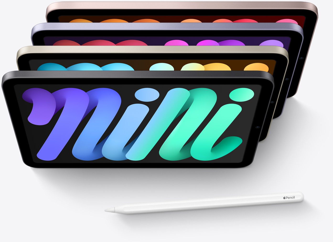 El iPad mini ahora viene en cuatro increíbles colores. Gris espacial. Rosa. Morado. Blanco estelar.