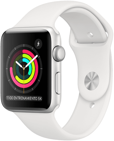 header s3 42mm silver aluminum case white sport band large 2x