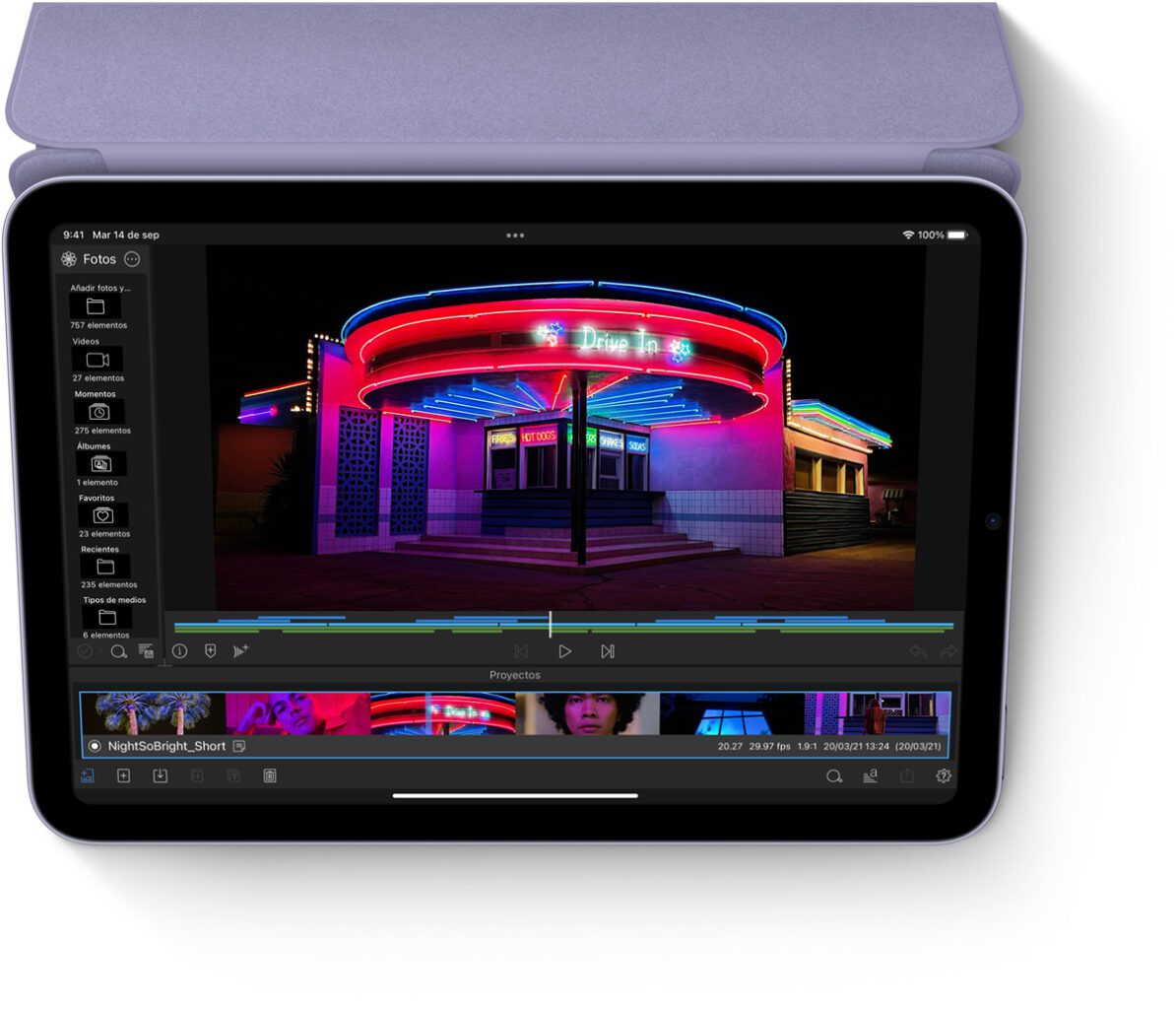 Gracias al potente chip A15 Bionic, el iPad mini es perfecto para editar proyectos de video con facilidad.