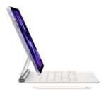 ipad air wi fi purple magic keyboard white apple pencil hero screen eses