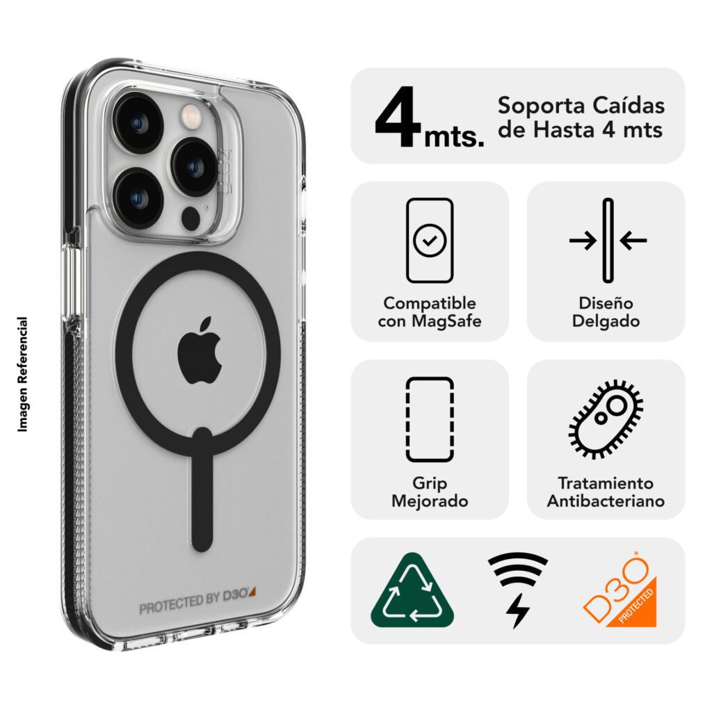Case GEAR4 Santa Cruz Snap con MagSafe para iPhone 14 Pro Max - Negro