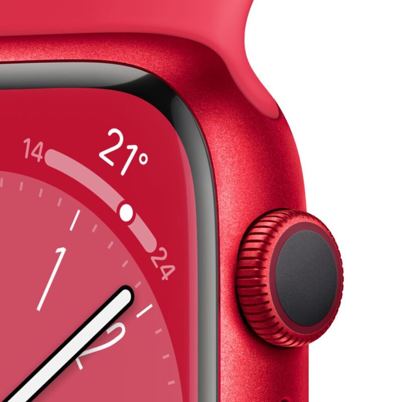 apple watch series 8 gps caja de aluminio (product)red 41 mm correa deportiva estándar