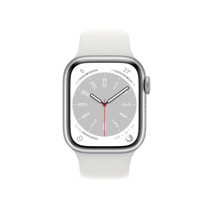 apple watch series 8 gps 41mm plateado aluminio band deportiva regular