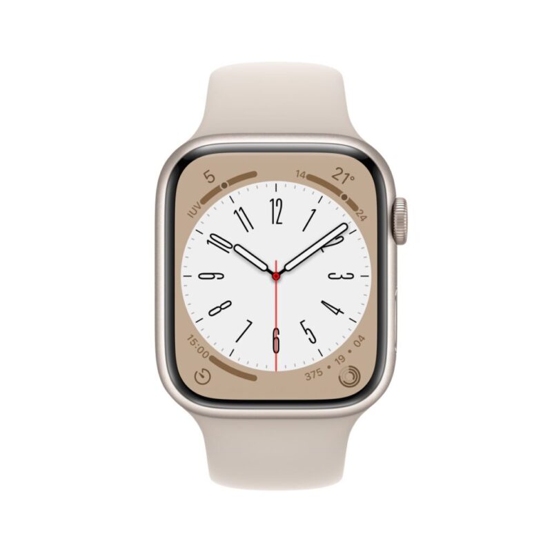 apple watch series 8 gps 41mm blanco estelar aluminio banda deportiva regular