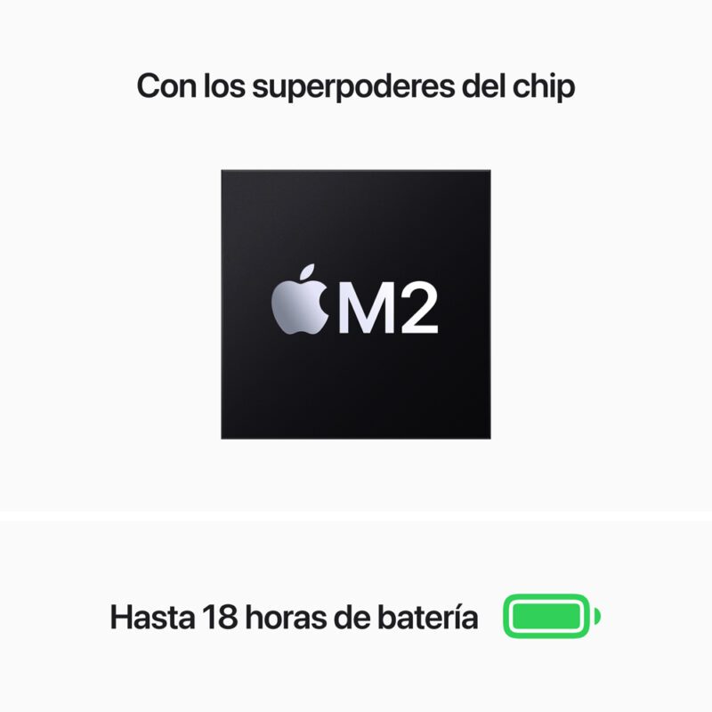 cto macbook air 13 pulgadas chip m2 de apple con cpu de 8 núcleos y gpu de 7 núcleos ,16 gb ram ,512gb ssd gris espacial