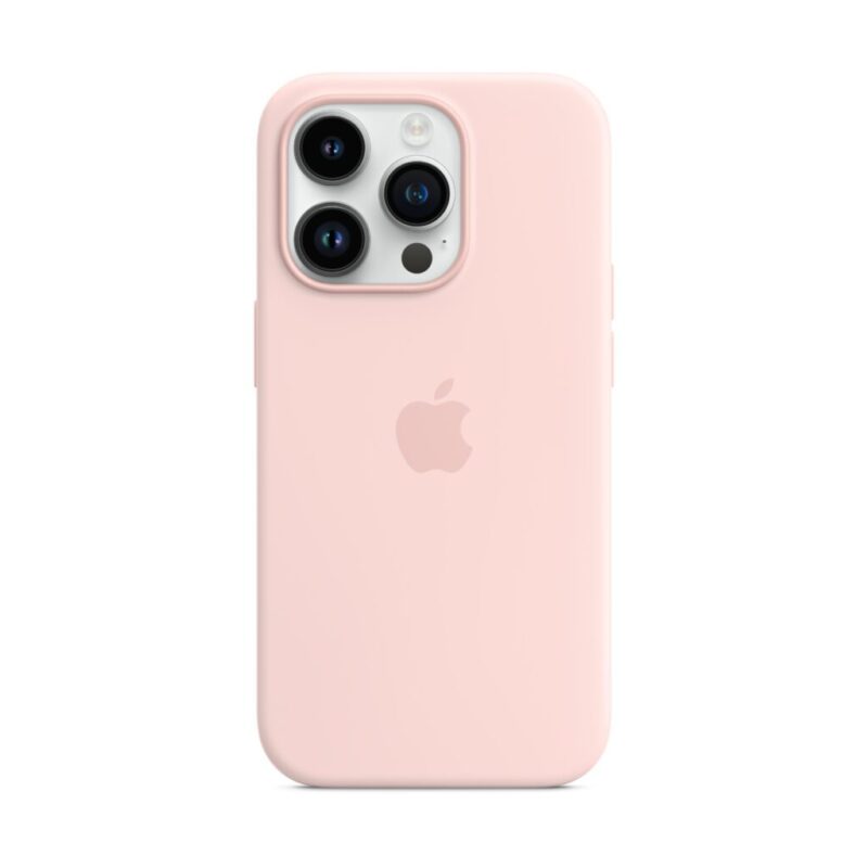 funda silicona c/magsafe iphone 14 pro rosa tiza