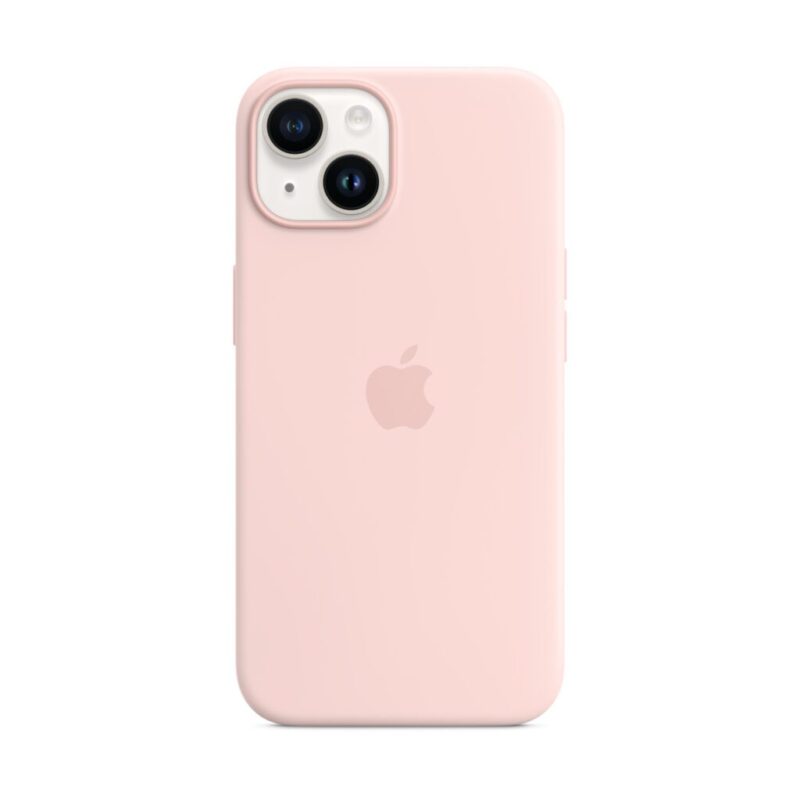 funda silicona c/magsafe iphone 14 rosa tiza