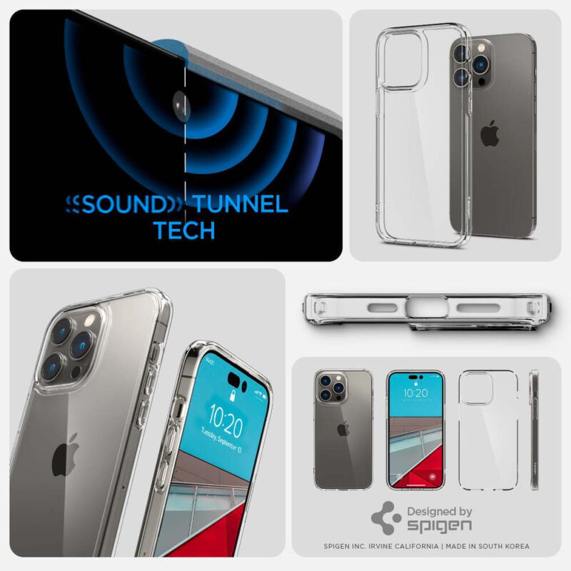 funda spigen crystal hybrid p/iphone 14 pro transparente