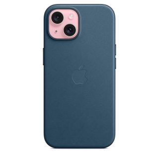 apple funda finewoven para iphone 15 con magsafe azul pacífico