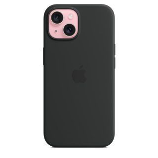 funda apple iphone 15 silicona magsafe  negro