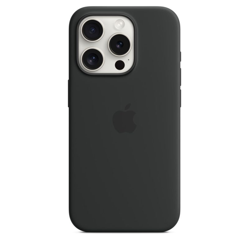 funda apple iphone 15 pro silicona magsafe negro