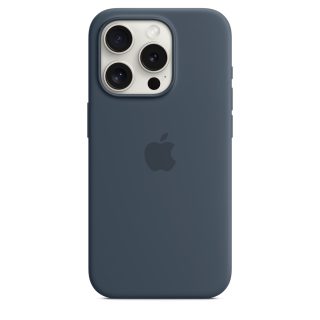 funda apple iphone 15 pro silicona magsafe azul tempestad