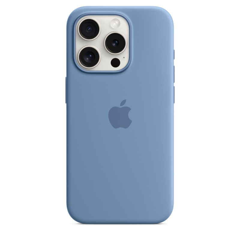 funda apple iphone 15 pro silicona magsafe azul invierno