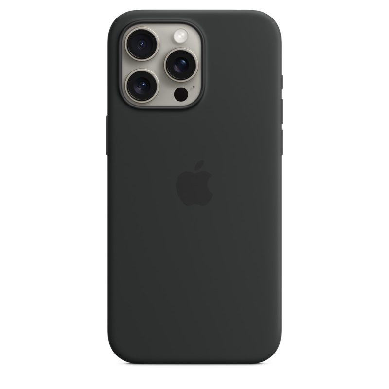 funda apple iphone 15 pro max silicona magsafe negro