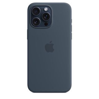 funda apple iphone 15 pro max silicona magsafe azul tempestad