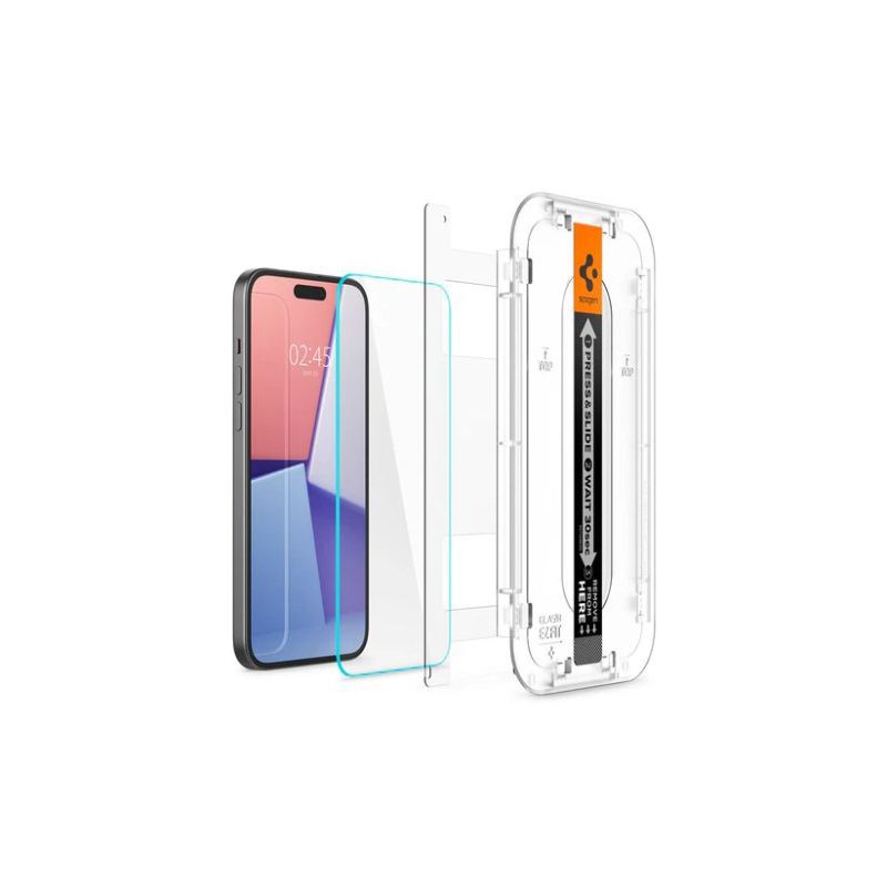 vidrio templado spigen tr ez fit hd iphone 15