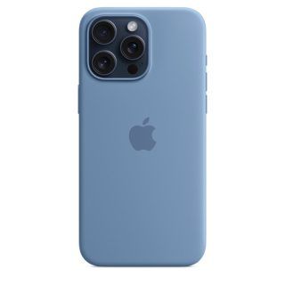 funda apple iphone 15 pro max silicona magsafe azul invierno
