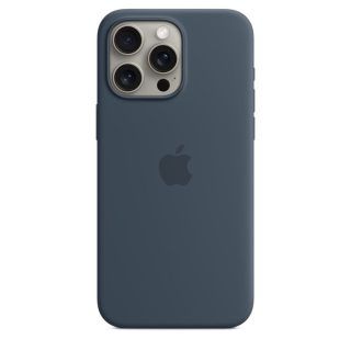 funda apple iphone 15 pro max silicona magsafe azul tempestad