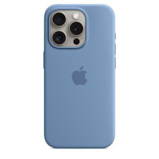 funda apple iphone 15 pro silicona magsafe azul invierno