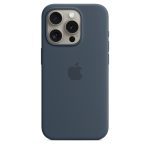 funda apple iphone 15 pro silicona magsafe azul tempestad