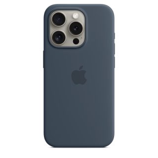 funda apple iphone 15 pro silicona magsafe azul tempestad