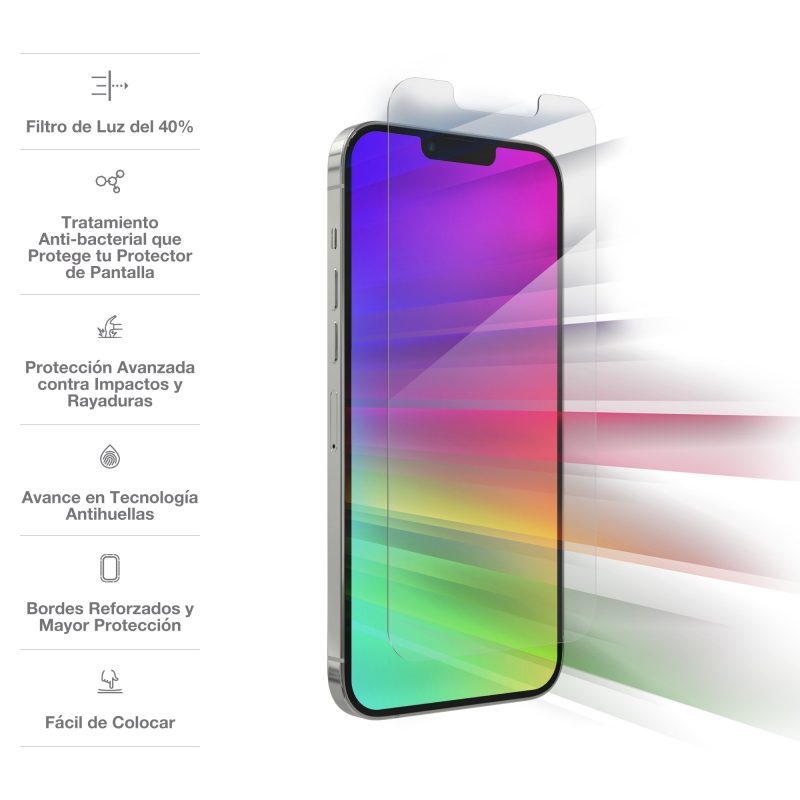 vidrio templado zagg iphone 14 plus/13 pro max elite