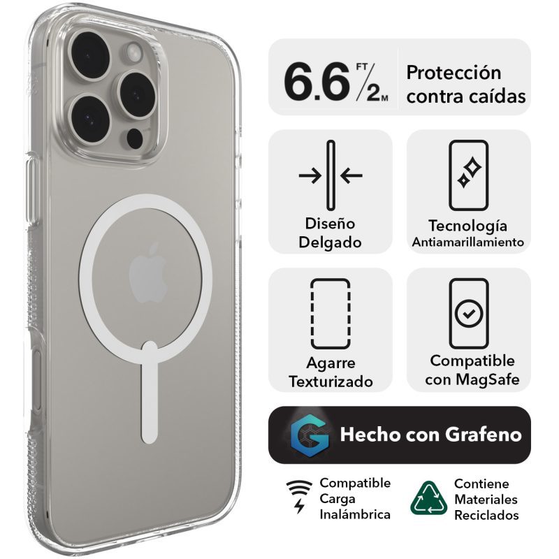 funda zagg iphone 16 pro crystal palace lite snap transparente