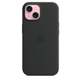 funda apple iphone 15 silicona magsafe negro