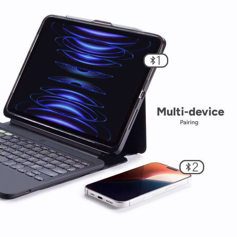 funda con teclado zagg ipad air 11 m2 pro keys2 desmontable negro/gris